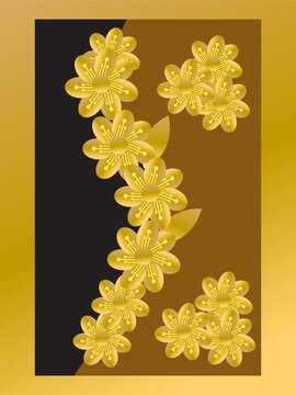 beautiful flower design with gradient background, beautiful golden flower design, beautiful blue and black flower design