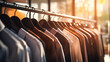 © alexkich - Row of men's suit jackets hanging in closet