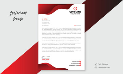 Wall Mural - Professional and clean, modern, creative letterhead design, business proposal letter.	