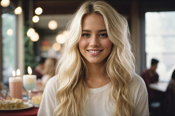 young woman portrait in the birthday party