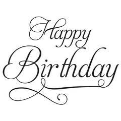 Wall Mural - happy birthday sign design text word laser cut swirl
