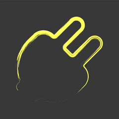 Poster - Plug vector. Chalk drawing of an electric plug. Electricity icons in grunge style. Concept of electricity vector.