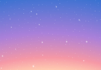 Poster - Stars in the sky on the sunrise or sundown. Abstract background with colorful dawn and stars.