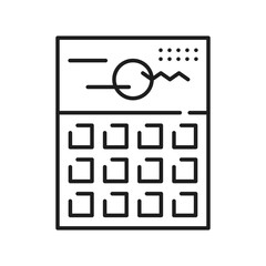 Poster - Month or year calendar isolated outline icon. Vector agenda with appointments pictogram, web scheduler planner organizer simple design element
