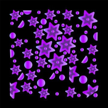  beautiful flower design with gradient color, colorful star design, beautiful gradient flower design with black background, 