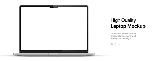 Aufkleber - Modern laptop mockup front view on white background. Notebook mockup device mockup for ui ux app and website presentation Stock Vector.