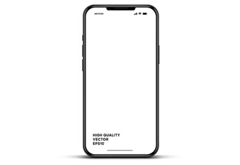 Poster - 3d high quality vector smartphone mockups. Ultra realistic mobile device UI UX mockup for presentation template. Cellphone frame with blank screen isolated templates. 3d isometric illustration.
