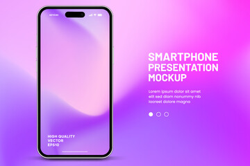 Poster - 3d high quality vector smartphone mockups. Ultra realistic mobile device UI UX mockup for presentation template. Cellphone frame with blank screen isolated templates. 3d isometric illustration.