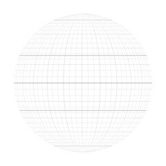 Wall Mural - earth planet globe grid of meridians and parallels, or latitude and longitude. thick marked equator,