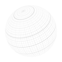 Wall Mural - earth planet globe grid of meridians and parallels, or latitude and longitude. thick marked equator,
