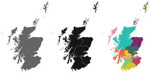 Canvas Print - Scotland map. Map of Scotland in set