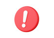 © N ON NE ON - Red circle warning problem symbol icon on isolated background. error alert safety concept. 3d render illustration