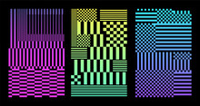 Y2k Pixels Glitch Trendy Print , QR - Pattern Abstract Poster, Cyber Futurism, Minimal Graphic Design, 8 Bit, Rave, Sequence Of QR Codes, Neon Gradient. 