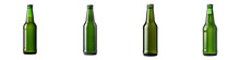 A Set Of Mock Up Green Beer Bottle Without Label Isolated On A Transparent Background PNG