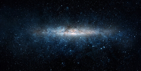 Wall Mural - Space scene with stars in the galaxy. Panorama. Universe filled with stars, nebula and galaxy,. Elements of this image furnished by NASA
