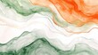watercolor illustration featuring vibrant orange, white, and green hues, creativity and patriotic theme, artistic expression and celebration