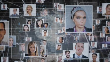 Poster - Animation of network of connections with business people over science data