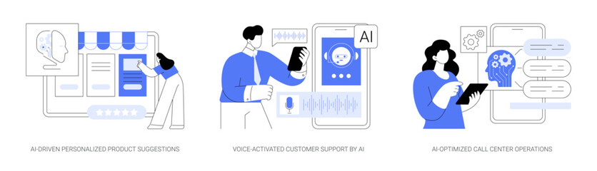 Poster - ai customer service abstract concept vector illustrations.