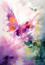 Abstract Watercolor Poster Of Butterfly Concept Living Room Art Picture Frame Idea