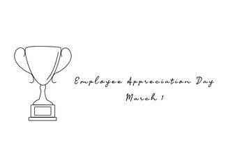 For celebrating employee appreciation day, this one-line artwork is suitable.
