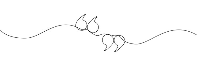 Poster - Quotation mark in continuous one line drawing. One continuous line of a quote mark drawing. Vector illustration.