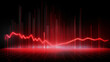 Recession Graph with Red Illuminated Lines A striking image of a recession graph with red illuminated lines, indicating a market downturn Suitable for economic studies or financial crisis