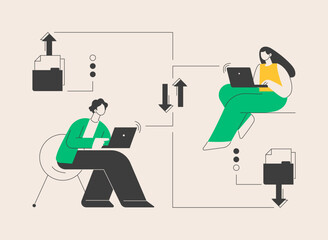 Poster - wireless device connection abstract concept vector illustration.