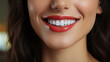 Closeup of smile with perfrect white healthy teeth