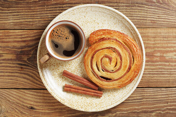 Wall Mural - Coffee and cinnamon roll