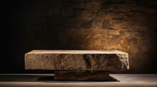 Natural Stone Podium With Organic Textures For Earthy Products