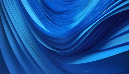 Wall Mural - 3d render abstract modern blue background folded ribbons macro fashion wallpaper with wavy layers and ruffles