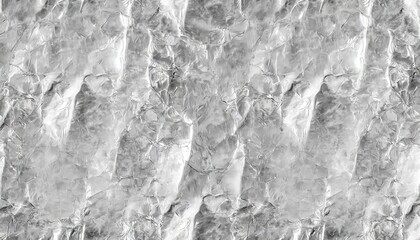 Wall Mural - seamless frozen cracked ice block background overlay icy winter or cool summer refreshment backdrop silver shiny crumpled foil displacement bump or height map 3d rendering