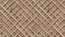 Seamless Square Grid Wood Lattice Texture Isolated On Background Tileable Light Brown Redwood Pine Or Oak Trellis Of Woven Crosshatch Boards Wooden Fence Planks Pattern 3d Rendering
