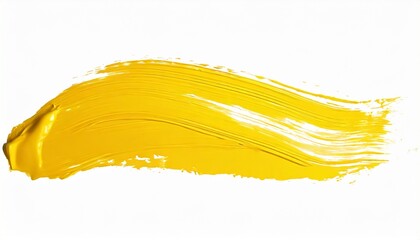 Wall Mural - vector yellow oil brush stroke abstract varnish splash trace shape glossy oil paint smear long line on white background