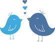 Couple blue birds in love