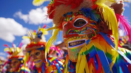 Wall Mural - The dazzling and colorful Oruro carnival