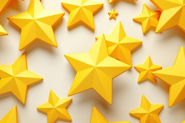 Cartoon yellow stars on white background