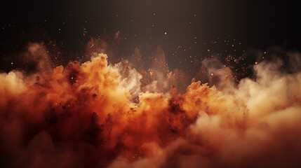 Wall Mural - War abstract background with fire smoke and explosions. Ai Generated. 