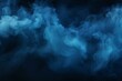 Mysterious fog overlay on black background. Blue smoke and clouds ideal for cinematic scenes. Generative AI