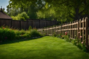 Wall Mural - fence in a park