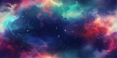 Wall Mural - ai generated. ai generative. color bright abstract space cosmic galaxy universe background with many
