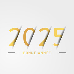 Wall Mural - Bonne année - meilleurs vœux 2025 - vecteur pour affiche, bannière, salutation et célébration du nouvel an 2025.