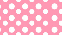 Pink And White Watercolor Polka Dots Seamless Wallpaper Background Retro Vintage Design. Endless Decorative Texture.