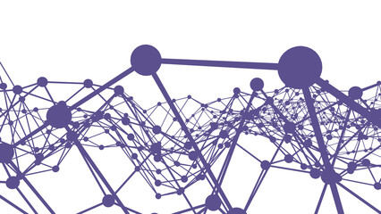 Poster - Structure of dots and lines on a transparent background. Mesh or web.