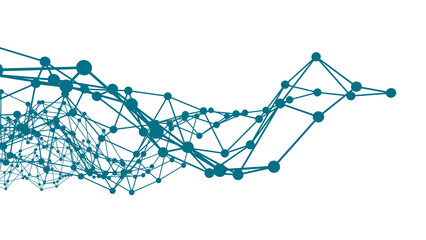 Poster - Structure of dots and lines on a transparent background. Mesh or web.