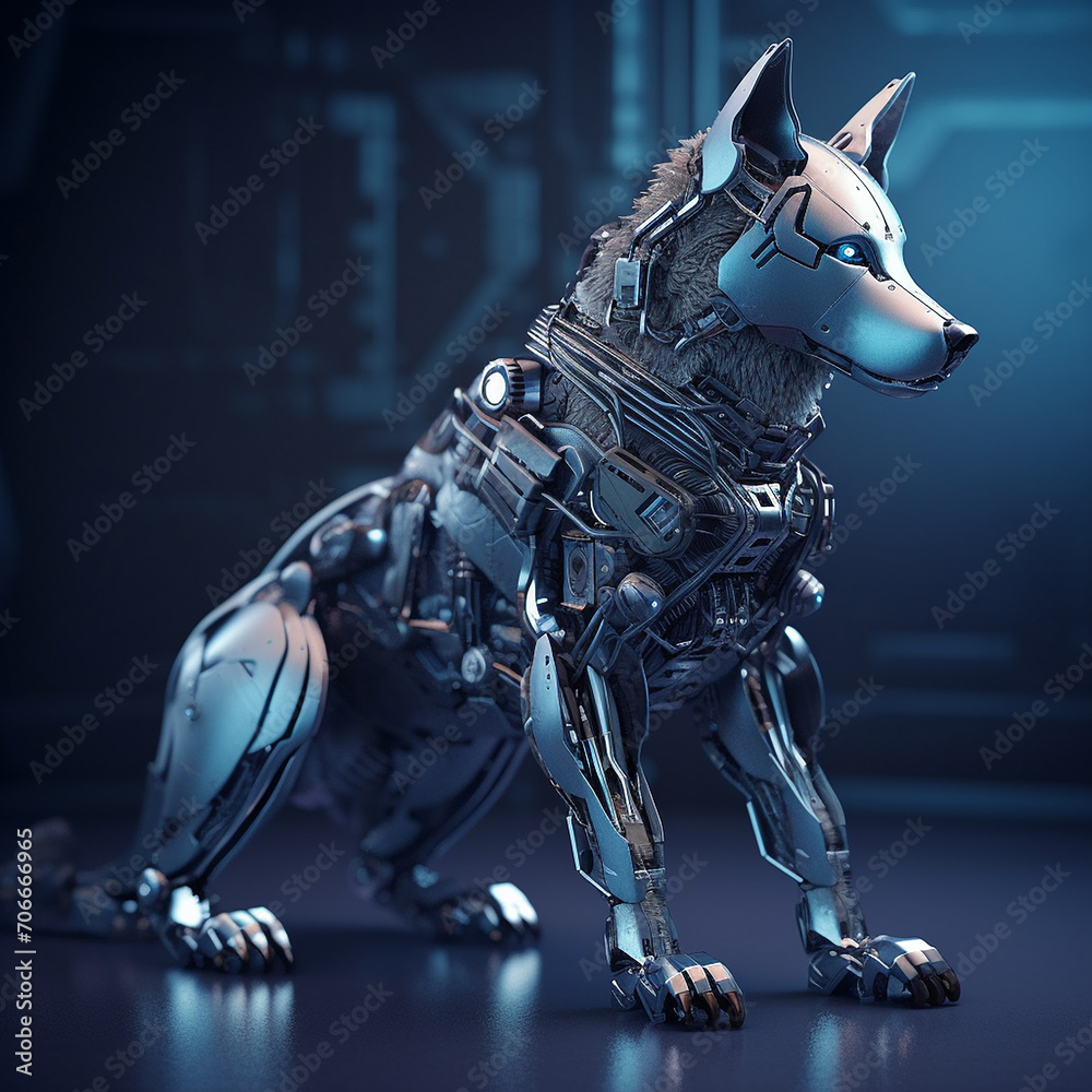 Cyborg Rottweiler Beautiful siberian cyborg dog realistic robot mechanical animals AI ...