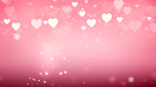 Vector Of Happy Valentines Day With Blinking Heart And Pink Background Design.