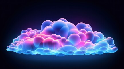 Wall Mural - a colorful cloud pattern on dark blue background