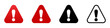 Caution danger triangle exclamation icon vector