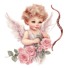 Wall Mural - little cupid with bow